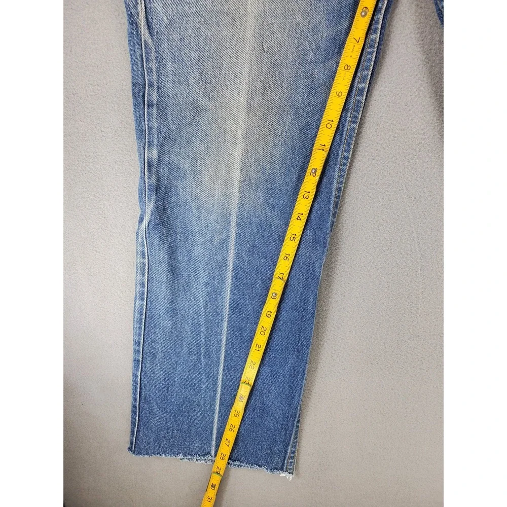 Levi's 517 Bootcut Jeans Men 36 Blue Vintage Orange Tab Made in USA Raw Hem 90s